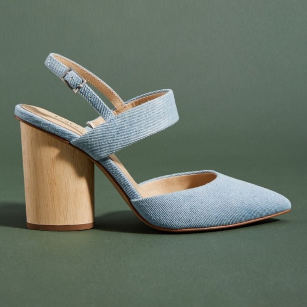 Botkier denim slingback heels NIB